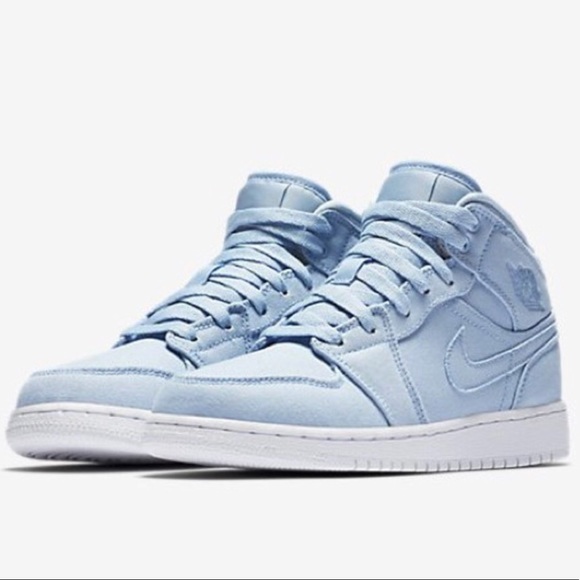 Jordan Shoes | Nike Air Jordan Ice Blue Mid Shoes | Poshmark